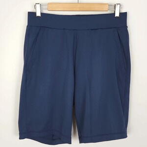 32 Degrees Cool Men's Indigo Blue Athletic Stretch Shorts Zipper Pockets Small